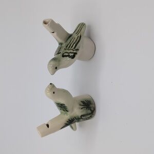 Porcelain/Ceramic Bird Whistles (x2)